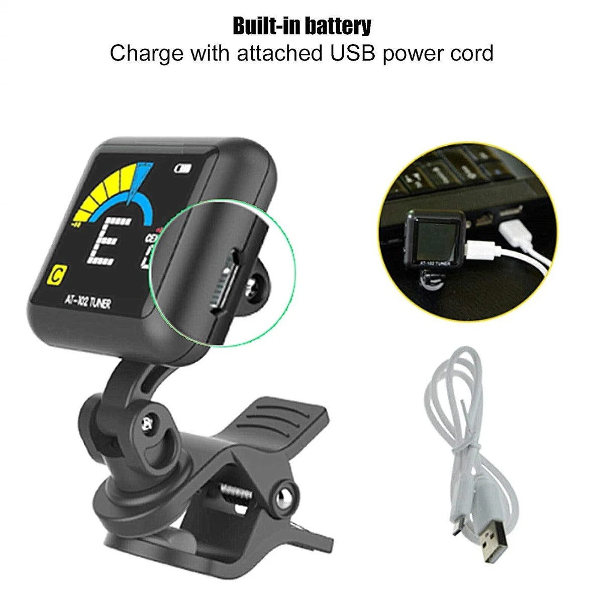 🎸🔥 Chromatic Tuner with 360° LCD Display | USB Rechargeable⚡【Stage-Ready Pro】Built-in Battery Tuner for Guitar/Bass/Ukulele/Violin - Instant Pitch Accuracy 🎸🔥 Chromatic Tuner with 360° LCD Display | USB Rechargeable⚡【Stage-Ready Pro】Built-in Battery Tuner for Guitar/Bass/Ukulele/Violin - Instant Pitch Accuracy